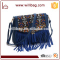 Bolso de cuero del bolso de las mujeres del cuero de la borla del grabado de Alibaba China